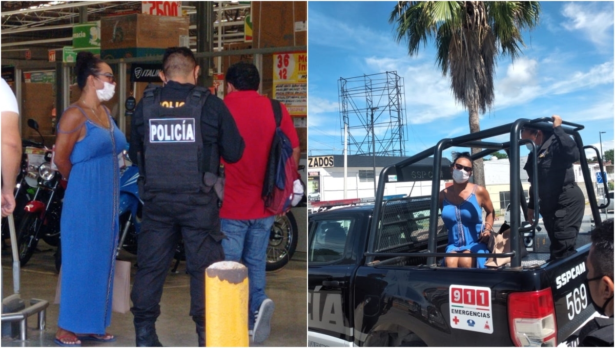 La Policía impidió que se concretara el hurtó de las piezas de vestir. Foto: Alan Gómez / Por Esto!