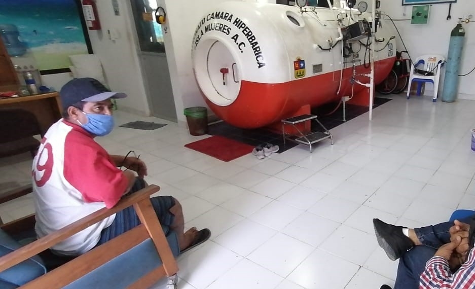 El martes arribó en estado delicado un buzo de 29 años, de una cooperativa de Puerto Juárez