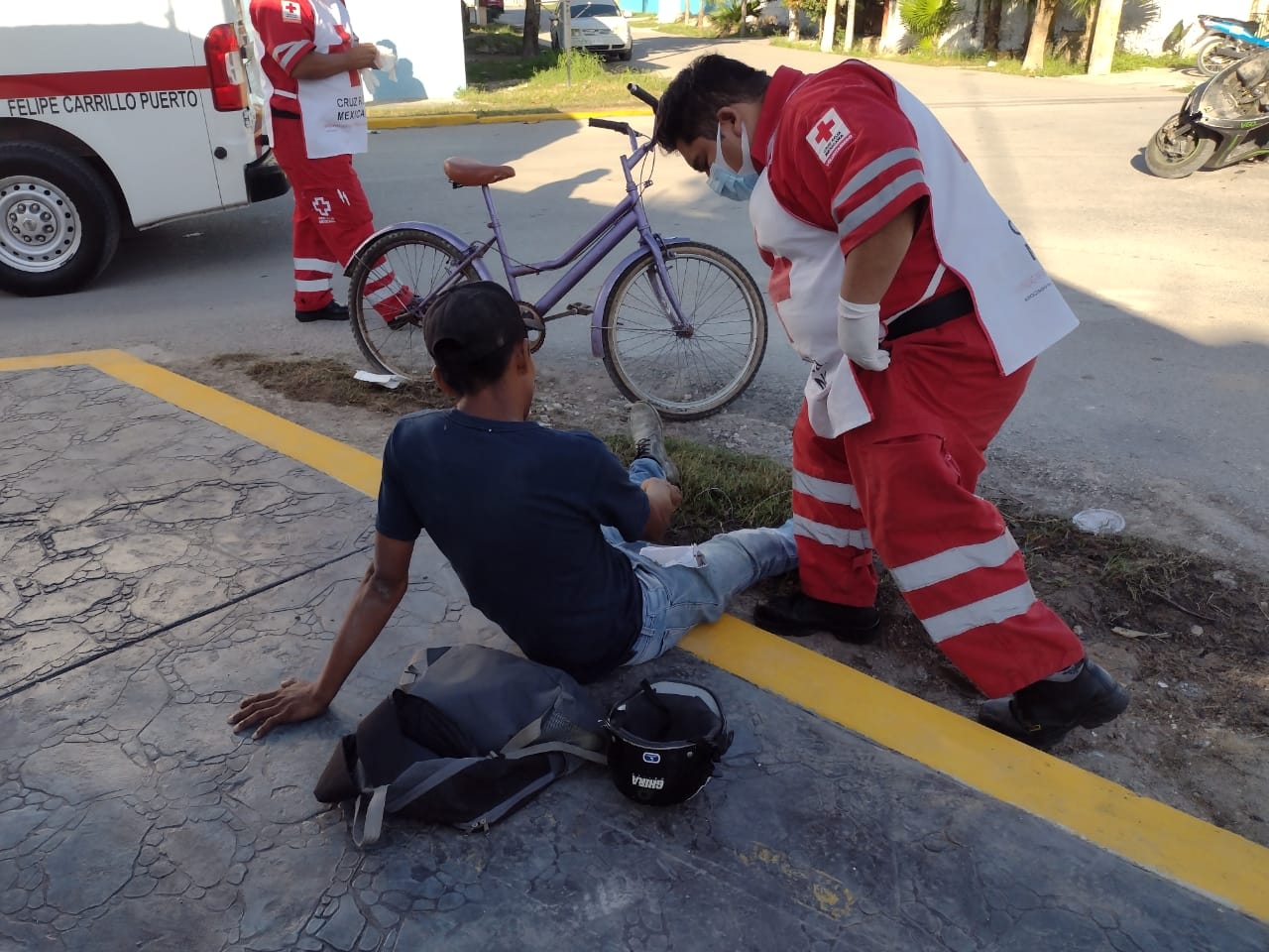 Un lesionado y daños materiales de consideración fue el saldo del primer accidente matutino en Carrillo Puerto