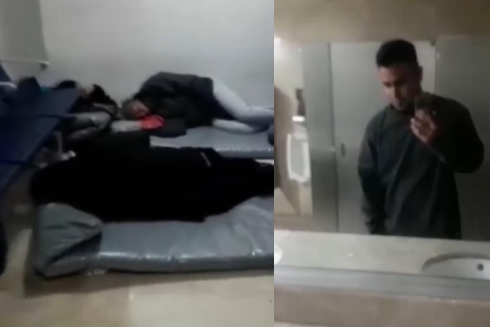El hombre mostró las malas condiciones del cuarto donde los tienen retenidos en el Aeropuerto Internacional de Cancún El hombre mostró las malas condiciones del cuarto donde los tienen retenidos en el Aeropuerto Internacional de Cancún