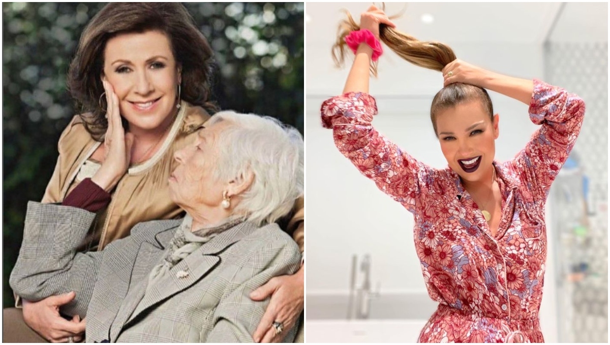 Eva Mange, abuela de Thalía y de Laura Zapata llegó a la edad de 104 años, por lo que sus nietas la celebraron en grande