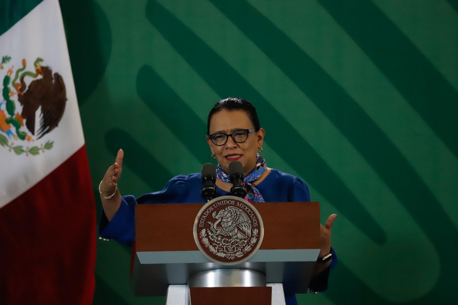Rosa Icela Rodríguez sostuvo que han bajado la mayoría de los delitos, al presentar el informe mensual de seguridad en México