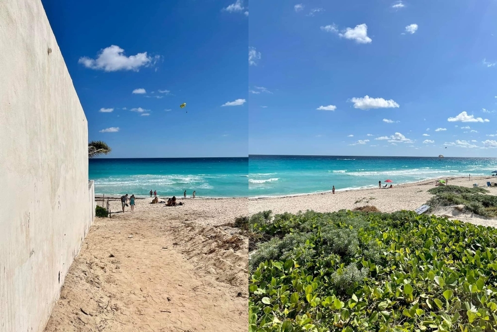 El acceso a Playa San Miguelito está oculto en una de las calles aledañas al Boulevard Kukulcán de la Zona Hotelera de Cancún