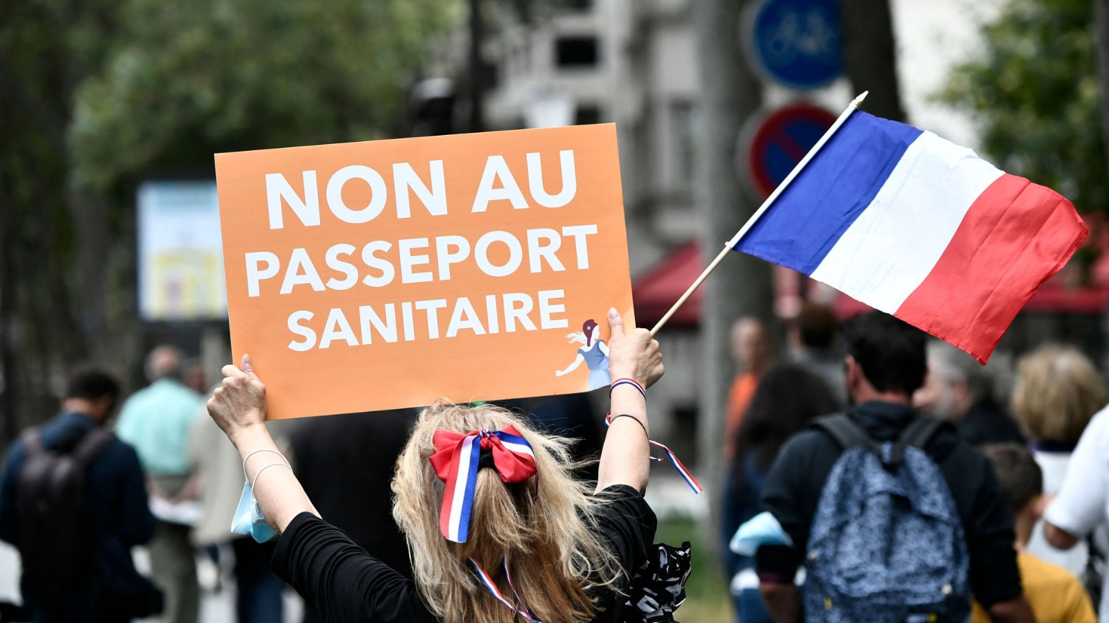 Franceses salen a la calle a protestar en contra de la vacunación contra COVI-19 obligatoria. Foto: CP AFP Franceses salen a la calle a protestar en contra de la vacunación contra COVI-19 obligatoria. Foto: CP AFP