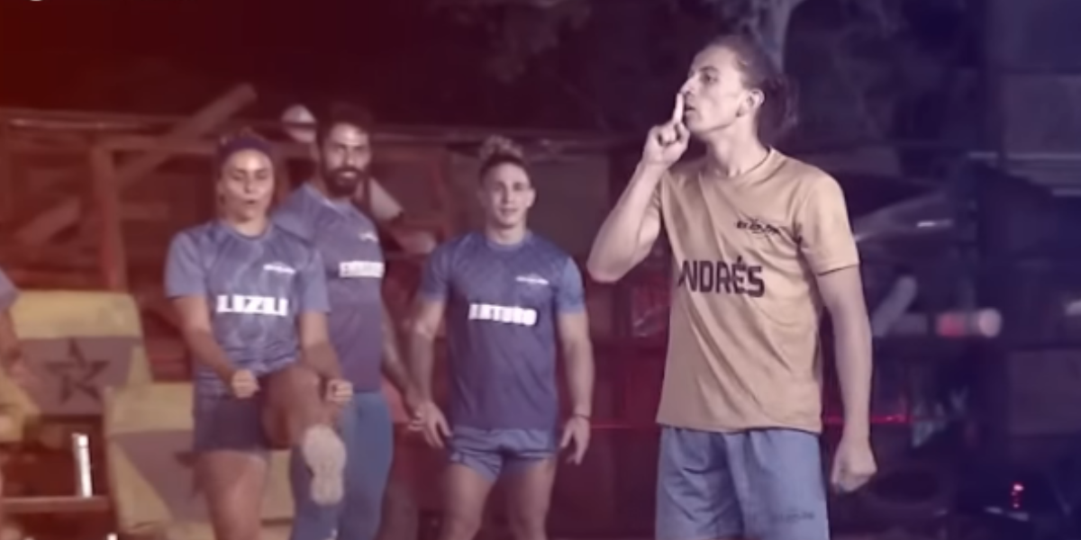 Andrés mandó "callar" al equipo Rojo. Foto Exatlón