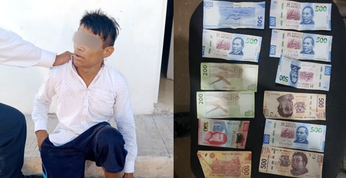 Detienen a un hombre por robar 4 mil 800 pesos de un Oxxo en Campeche