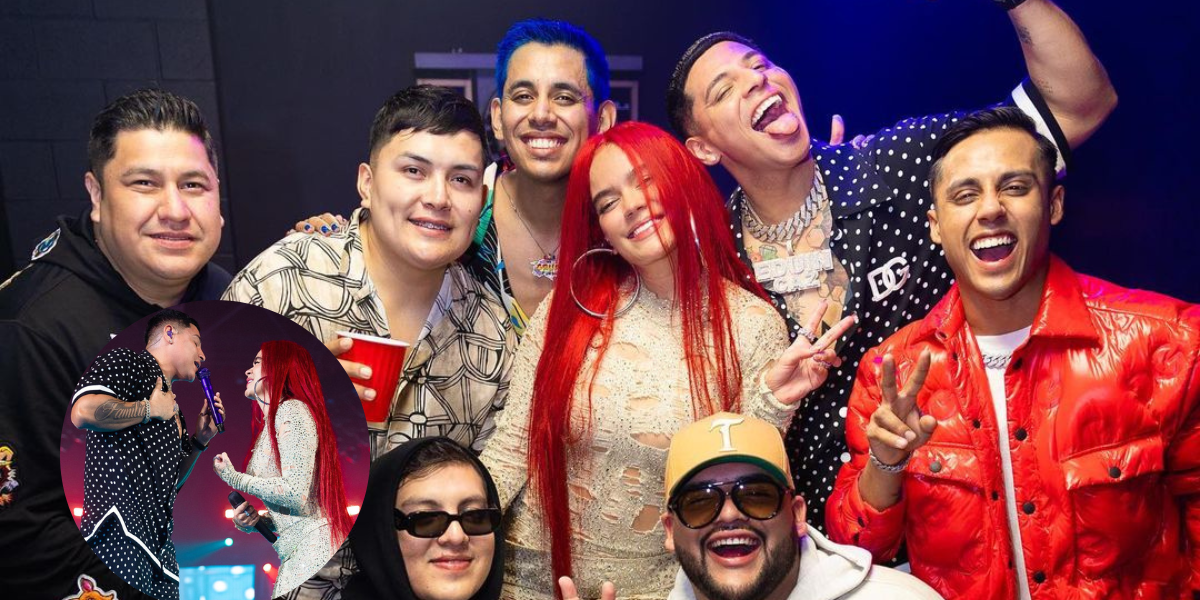 Después de la exitosa presentación, Karol G compartió un momento de convivencia con el Grupo Firme. Foto: Instagram KarolG Después de la exitosa presentación, Karol G compartió un momento de convivencia con el Grupo Firme. Foto: Instagram KarolG