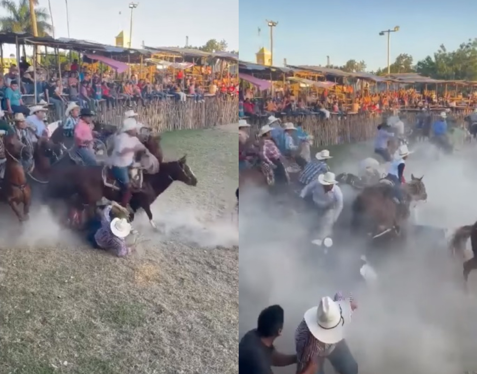 Seis jinetes también resultaron heridos en el choque de caballos