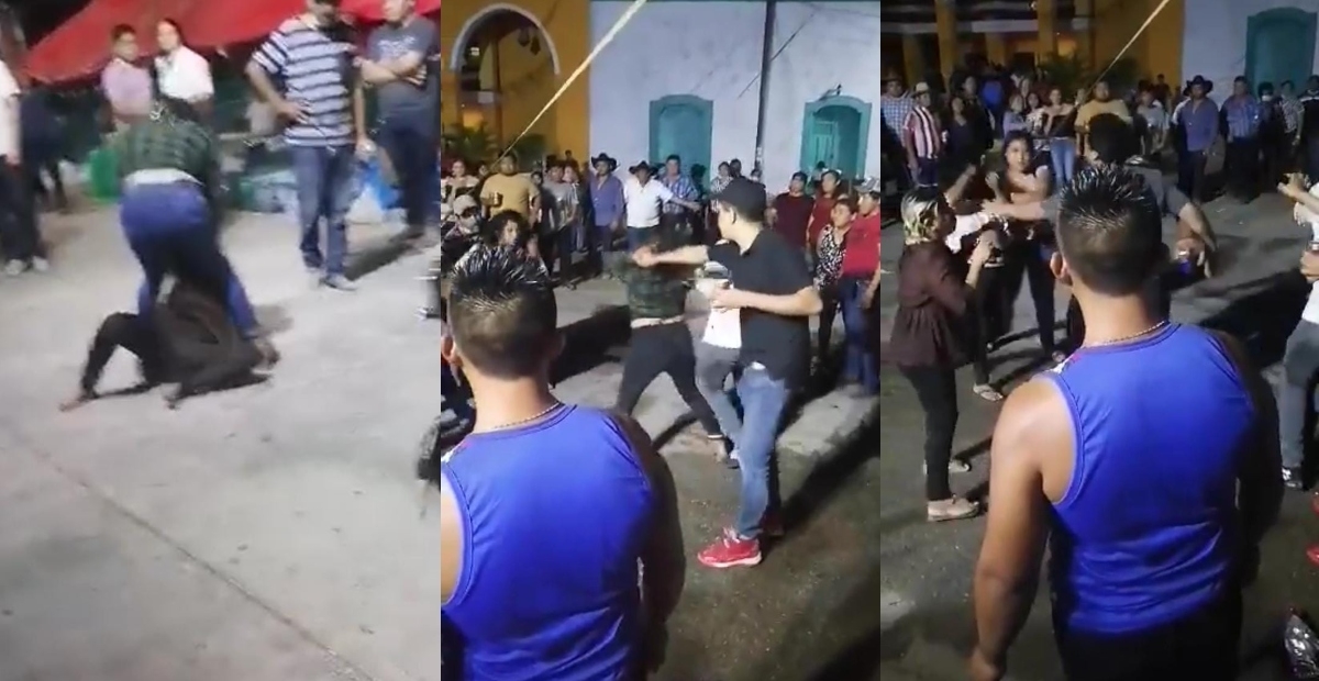 Mujeres se lían a golpes durante el cierre de las fiestas patronales de Telchac Pueblo: VIDEO