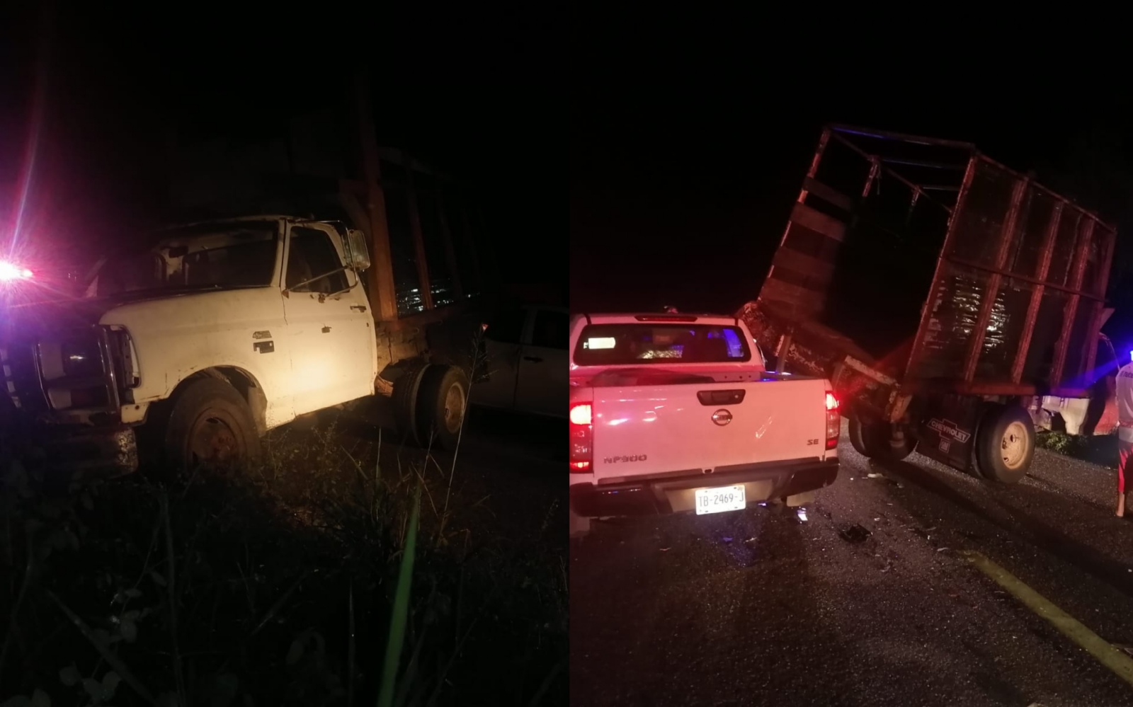 La camioneta se encontraba descompuesta y el choque fue por alcance La camioneta se encontraba descompuesta y el choque fue por alcance