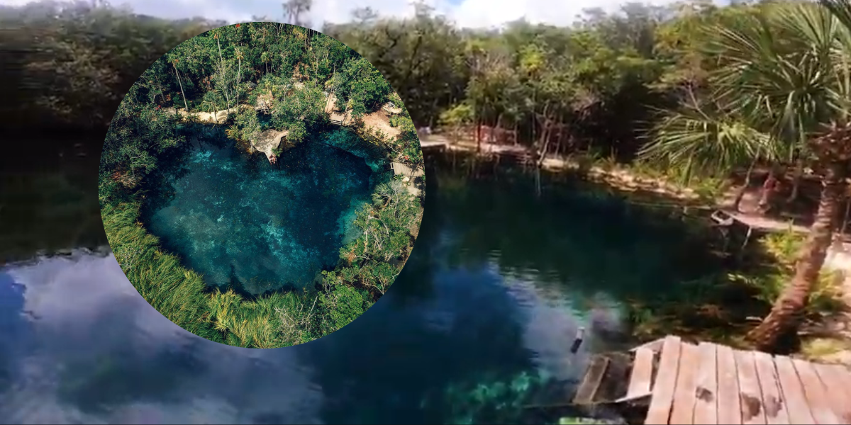 El cenote es uno de los más bonitos y de poca profundidad. Foto: Especial