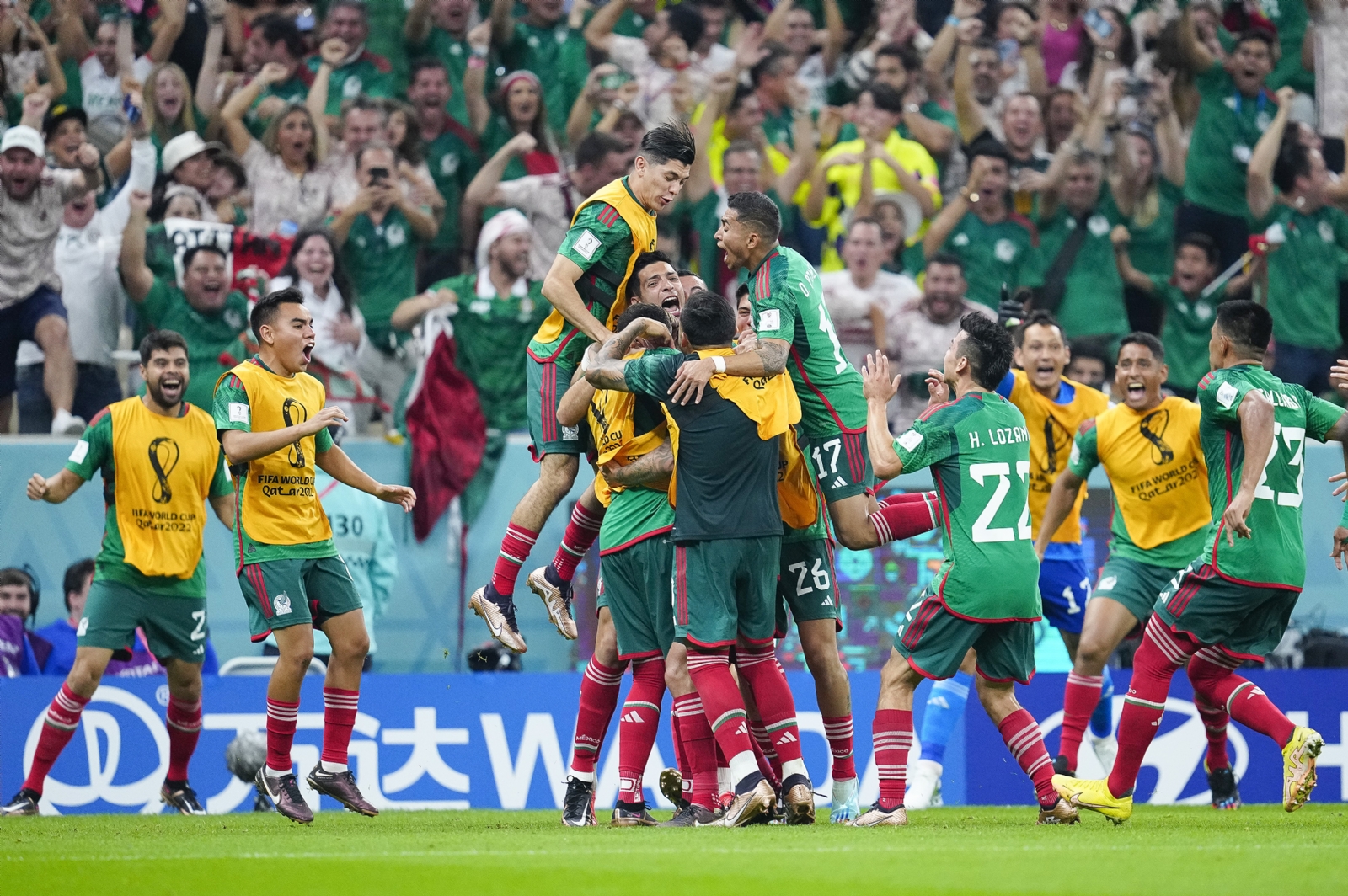 El gol de México en la celebración del segundo gol. Foto: Especial El gol de México en la celebración del segundo gol. Foto: Especial
