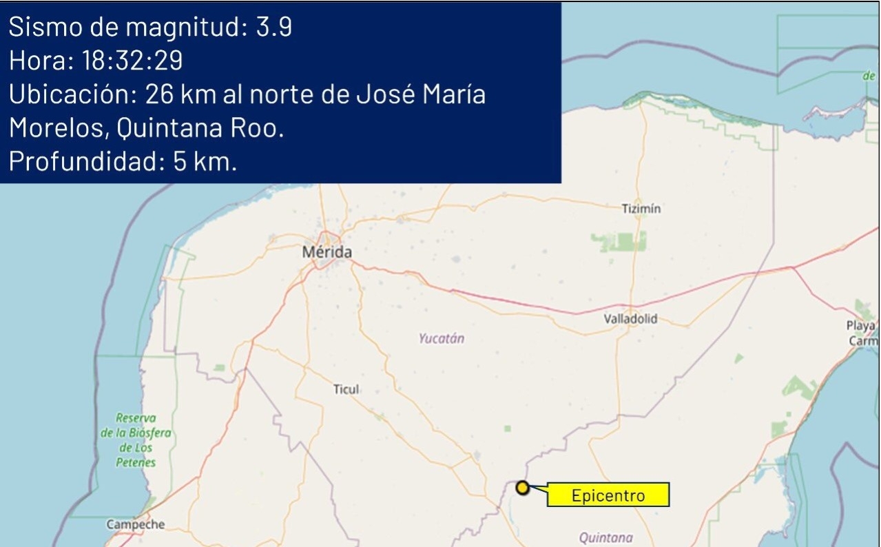 Sismo fue en Quintana Roo, no en Yucatán: Gobierno del Estado
