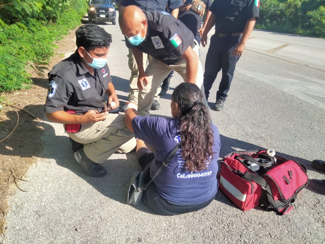 La mujer presentó golpes y raspones
