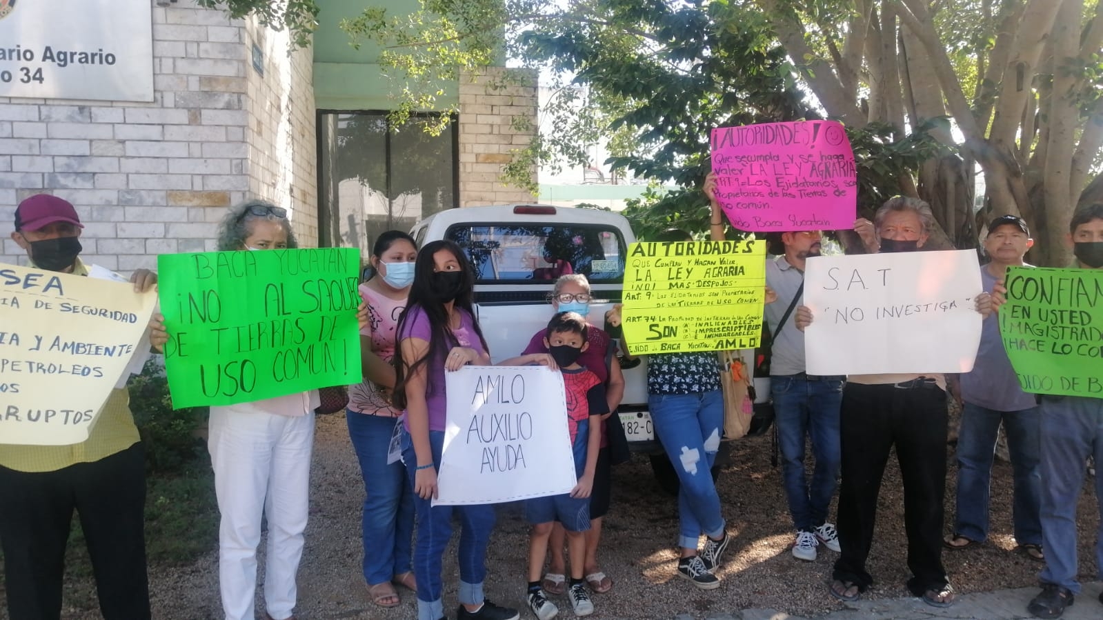 Los ejidatarios se manifiesta en el Tribunal Unitario Agrario