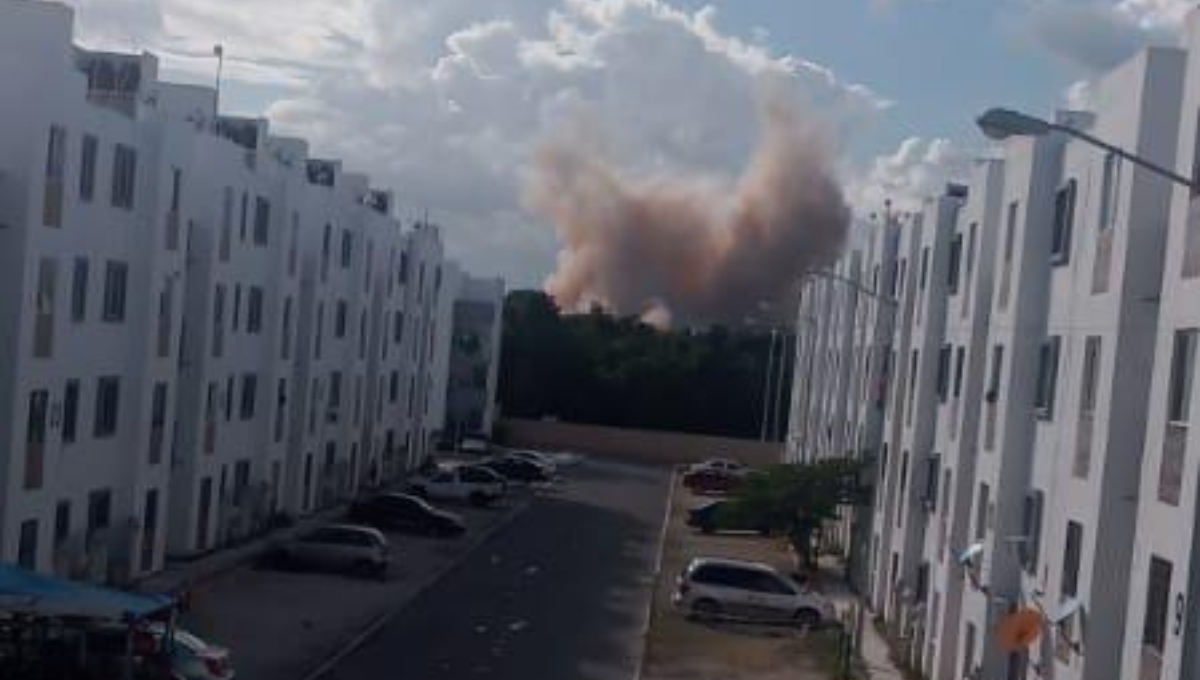 La explosión fue en un banco de material de Cancún La explosión fue en un banco de material de Cancún