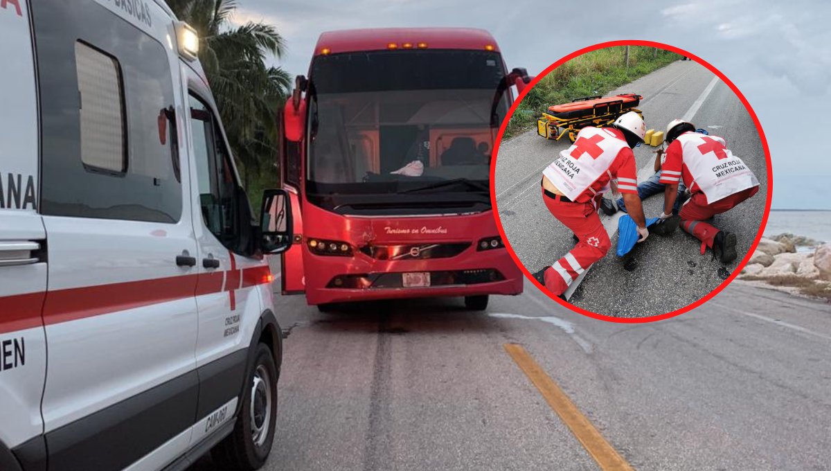 La camioneta terminó fuera de la carretera luego del choque