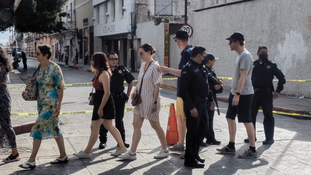 La zona fue acordonada por elementos policiales de Mérida La zona fue acordonada por elementos policiales de Mérida