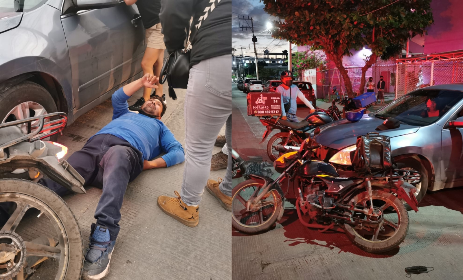 El motociclista fue trasladado a una clínica por las múltiples lesiones que sufrió El motociclista fue trasladado a una clínica por las múltiples lesiones que sufrió