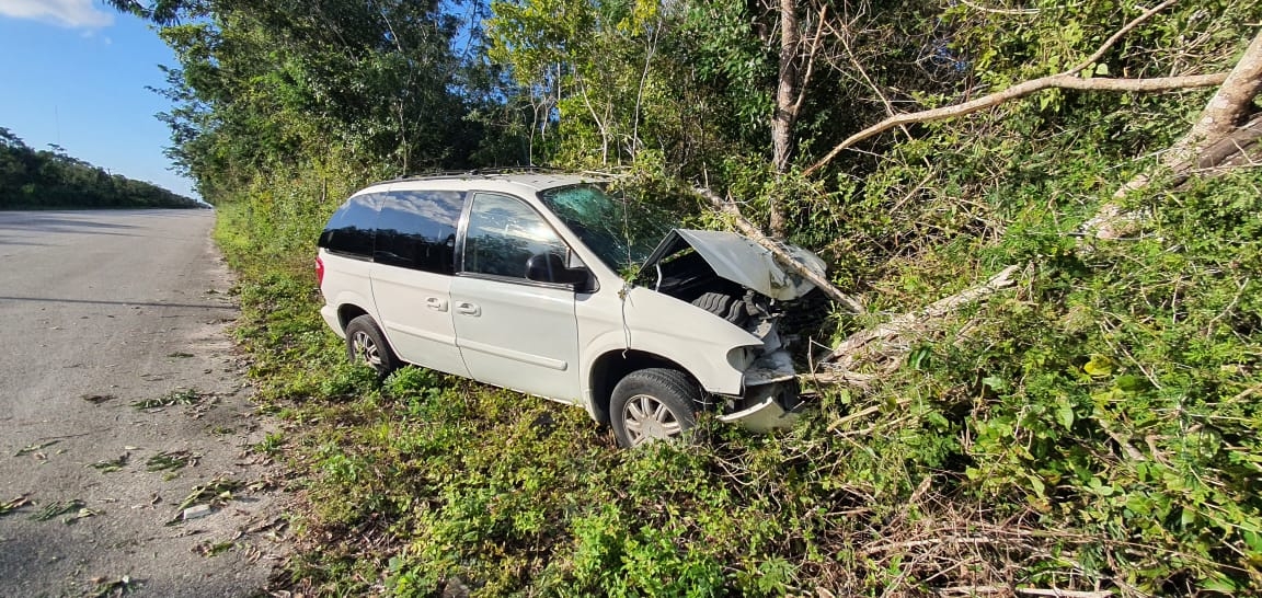 El auto terminó contra un árbol