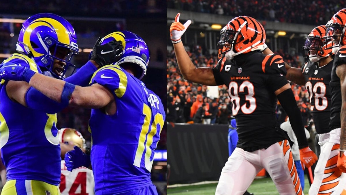 Los Angeles Rams y Cincinnati Bengals se enfrentan en el SoFi Stadium por el título del Vince Lombardi en el Super Bowl LVI, Los Angeles Rams y Cincinnati Bengals se enfrentan en el SoFi Stadium por el título del Vince Lombardi en el Super Bowl LVI,