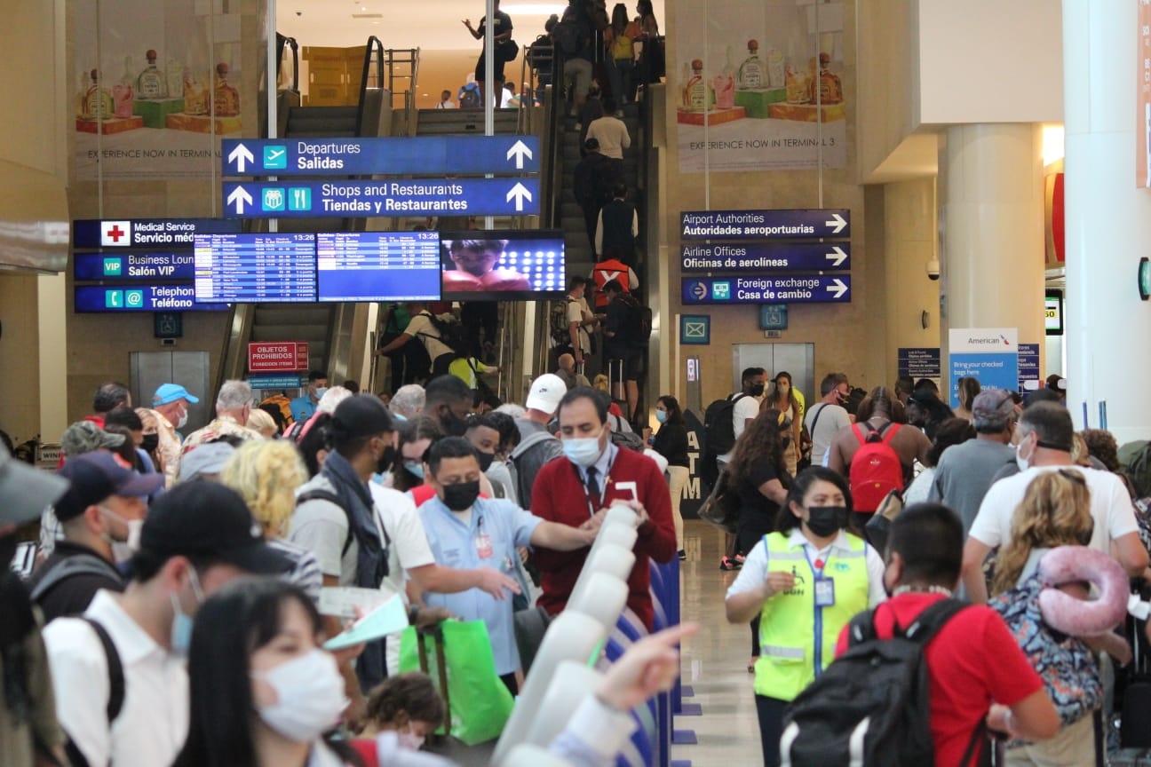 El Aeropuerto Internacional de Cancún tiene más de 500 vuelos programados en sus terminales este 23 de febrero