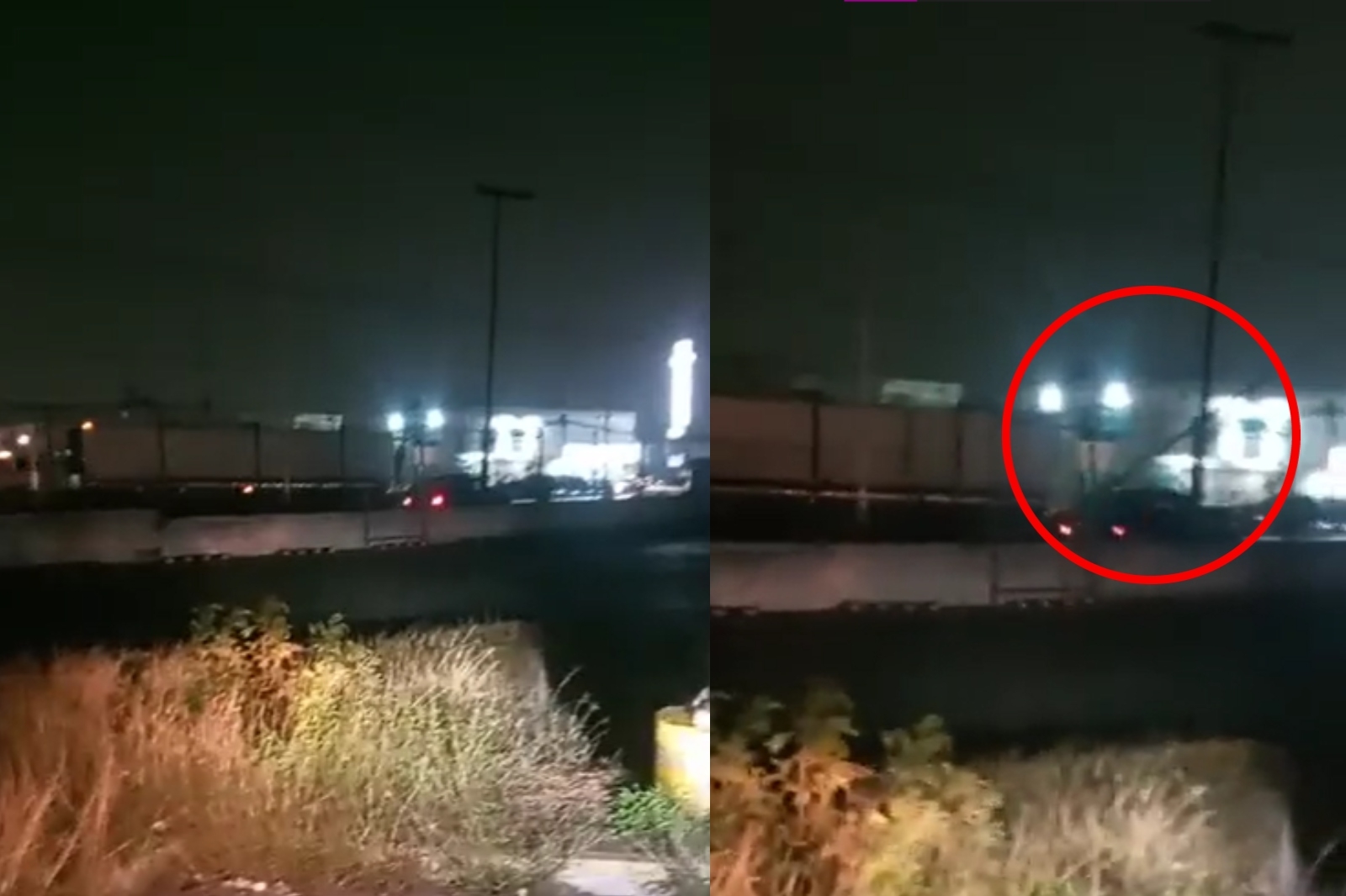 Uno de los videos mostró el momento en que un tráiler, robado por delincuentes, tira una de las cámaras del C5 en Reynosa, Tamaulipas