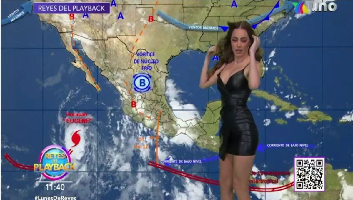 La conductora usó como herramienta principal su sensualidad para dar los detalles del pronóstico en todo el país