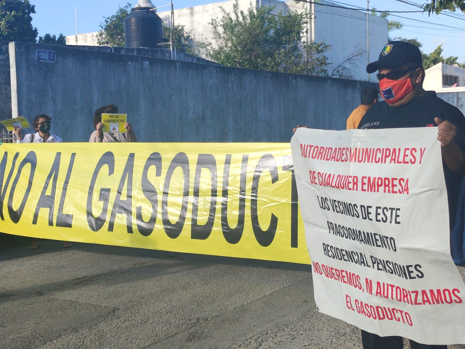 Vecinos de San Damián protestan por construcción de gasoducto en Mérida: VIDEO