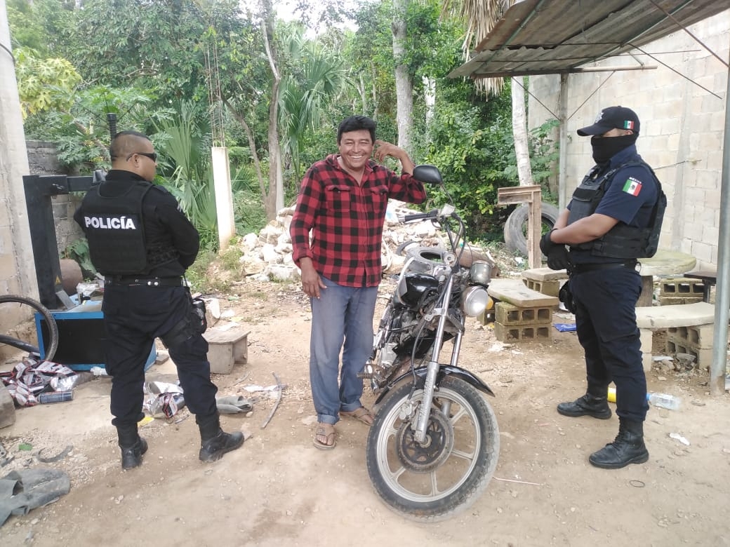 El hombre recuperó su motocicleta