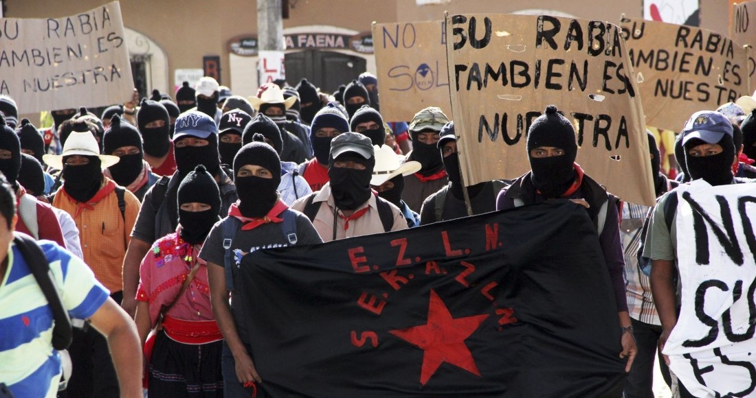 Los zapatista mostraron su descontento ante el conflicto armado en Ucrania Los zapatista mostraron su descontento ante el conflicto armado en Ucrania