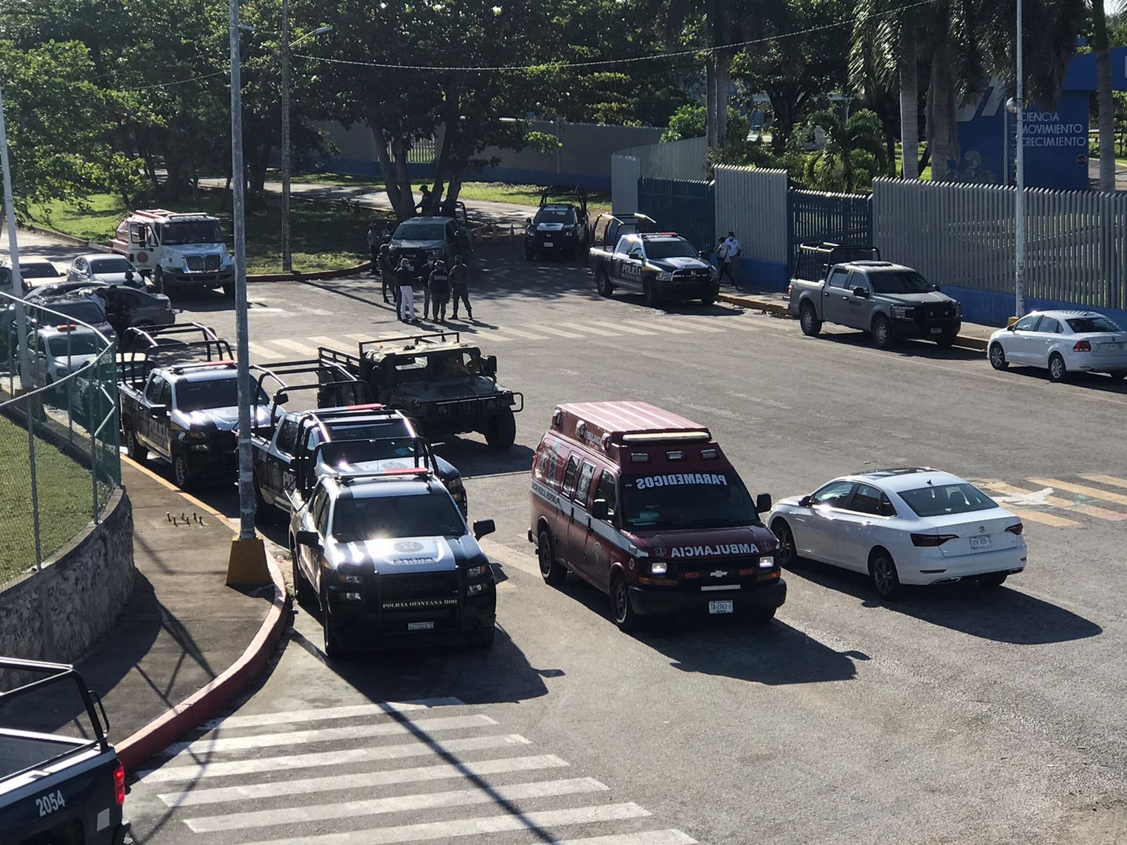La búsqueda terminó al anochecer en la universidad debido a la falta de luz y el cansancio de las unidades caninas