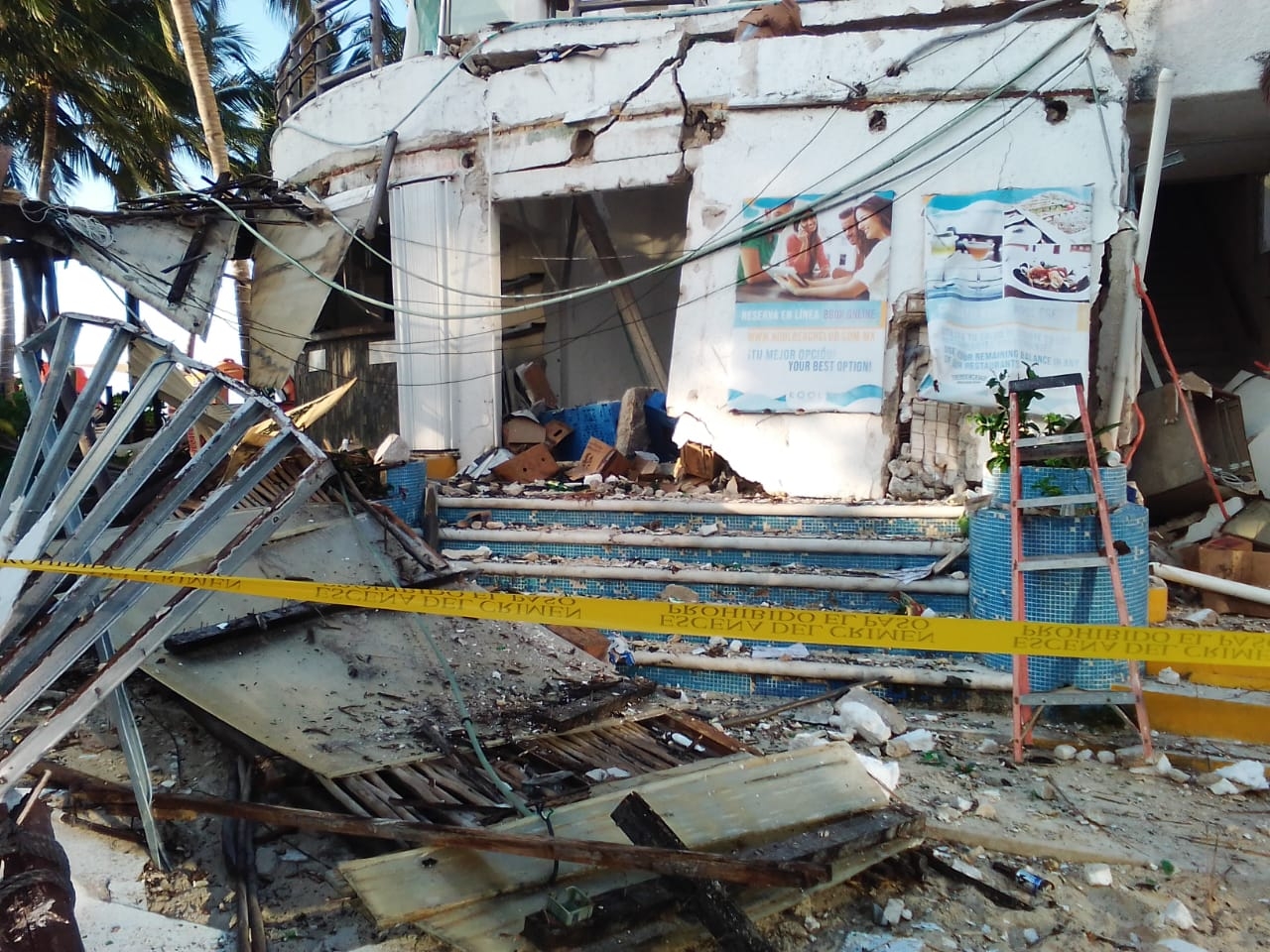 El lugar de la explosión quedó completamente destrozado