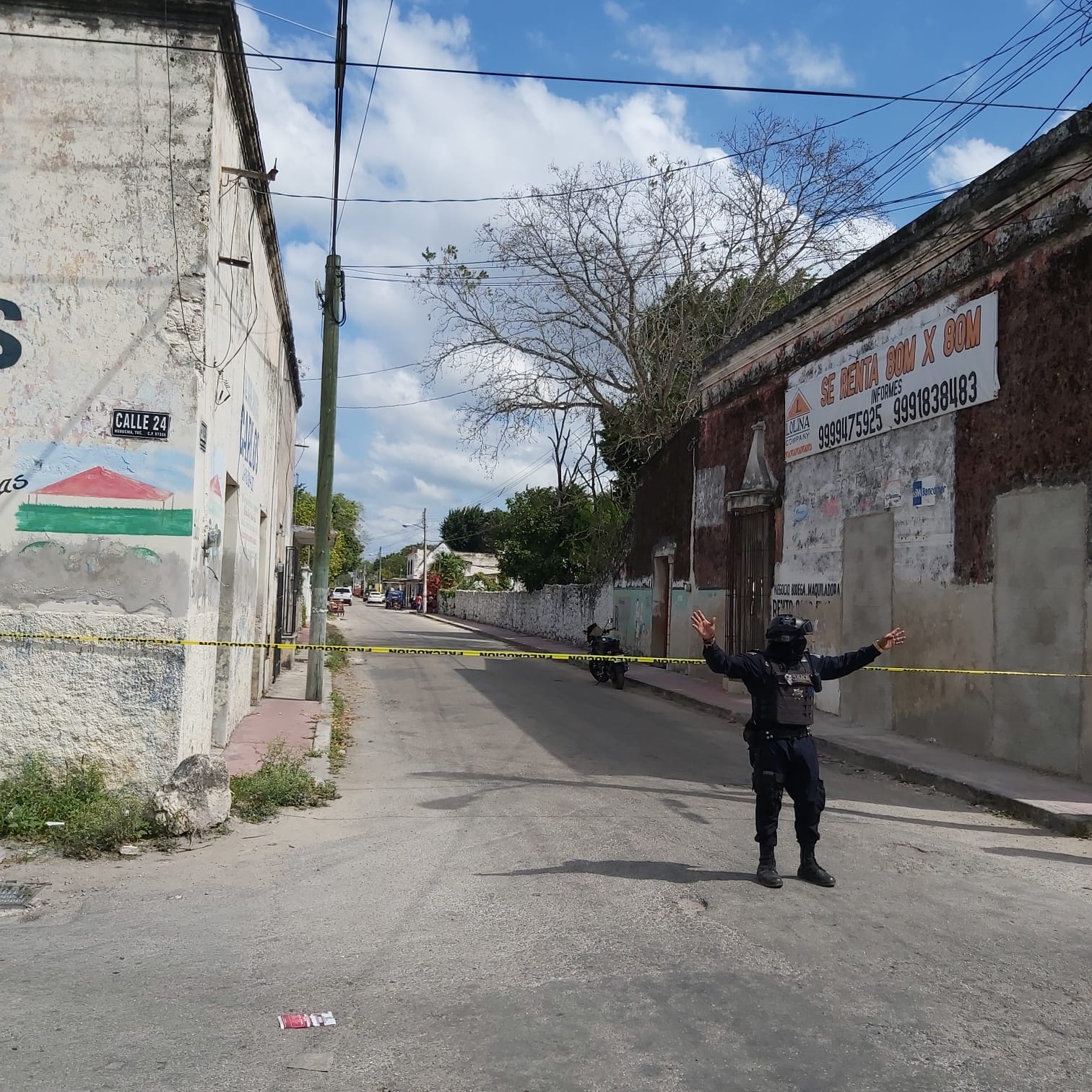 El cuerpo de Filiberto K. P. fue encontrado en el predio predio número 156 ubicada calle 31 entre 24 y 26 del Centro