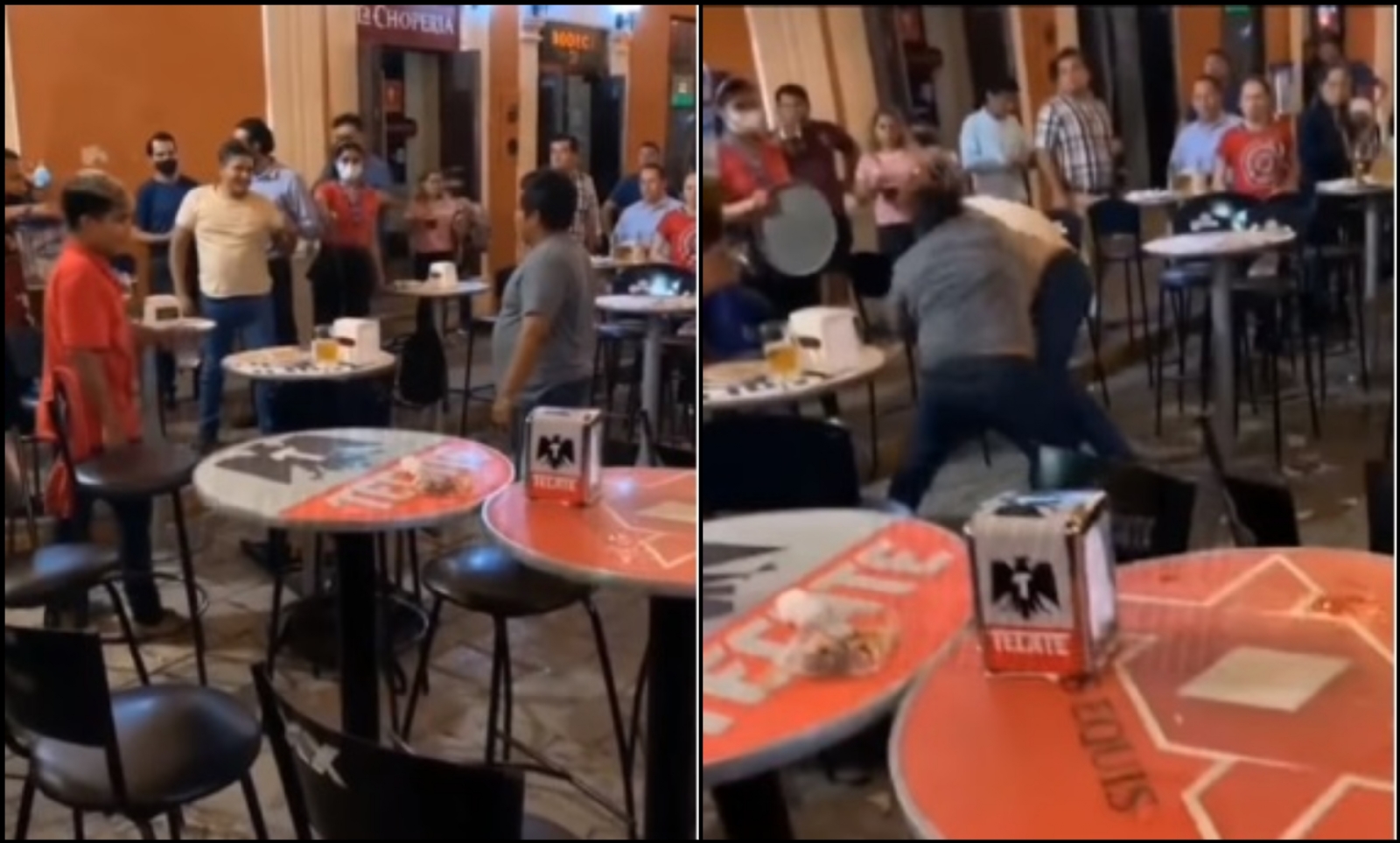 Durante la pelea no se vio a ninguna persona del lugar controlar la situación, ni mucho menos a un policía