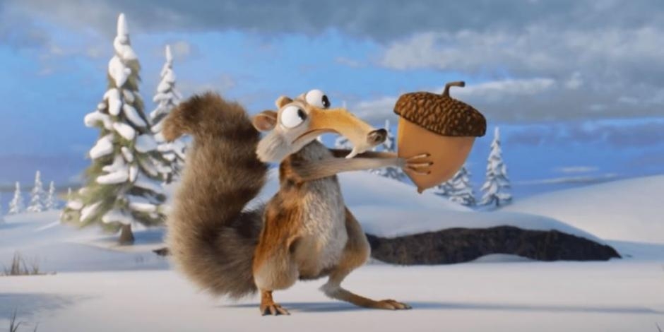 Scrat, de La era de hielo, se despide comiéndose su bellota Scrat, de La era de hielo, se despide comiéndose su bellota