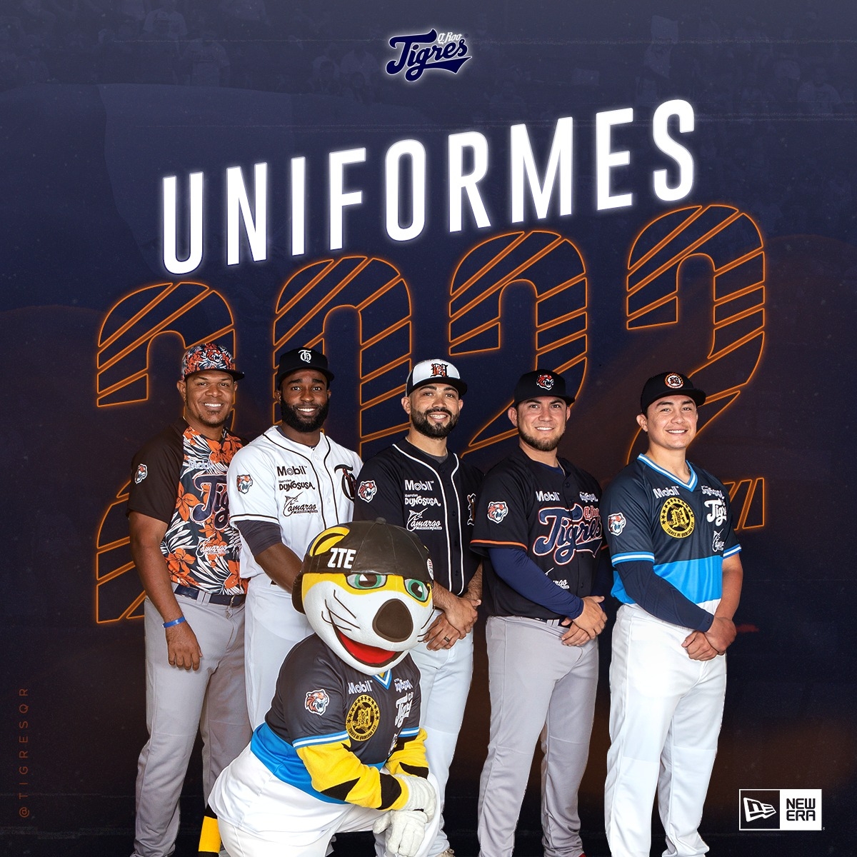 El equipo felino tendrá cinco uniformes para la Temporada 2022 de la Liga Mexicana de Beisbol