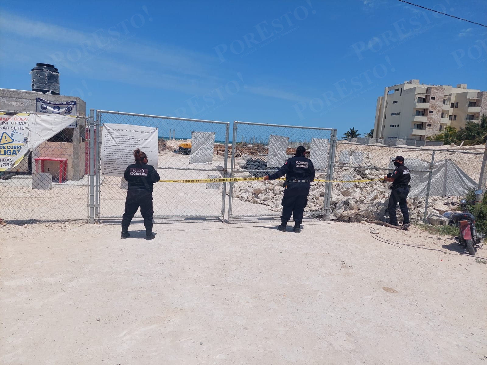 Elementos de la policía de Dzemul clausuraron la obra Elementos de la policía de Dzemul clausuraron la obra