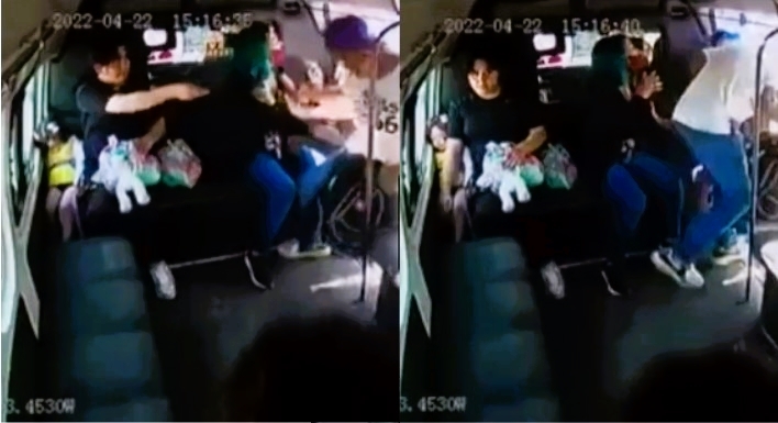 La súplicas de la joven no fueron escuchadas y aún así la amagaron y se llevaron sus pertenencias. Foto: Captura de pantalla La súplicas de la joven no fueron escuchadas y aún así la amagaron y se llevaron sus pertenencias. Foto: Captura de pantalla
