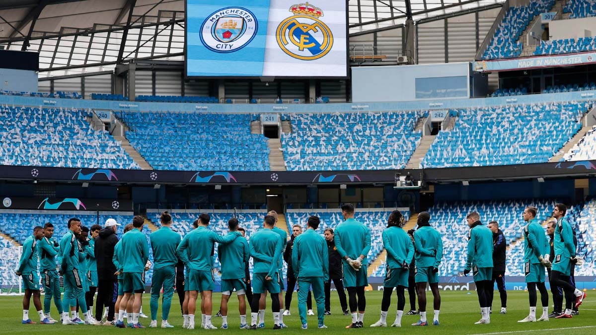 El Real Madrid entrenó en días pasados en el estadio del Manchester City para adaptarse al terreno de juego El Real Madrid entrenó en días pasados en el estadio del Manchester City para adaptarse al terreno de juego