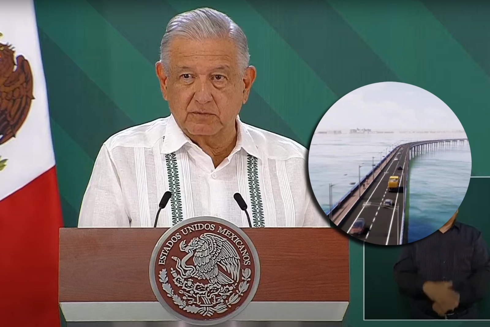 AMLO destacó que para la construcción del Puente Vehicular Nichupté en Cancún, la federación dará la mayoría de los recursos