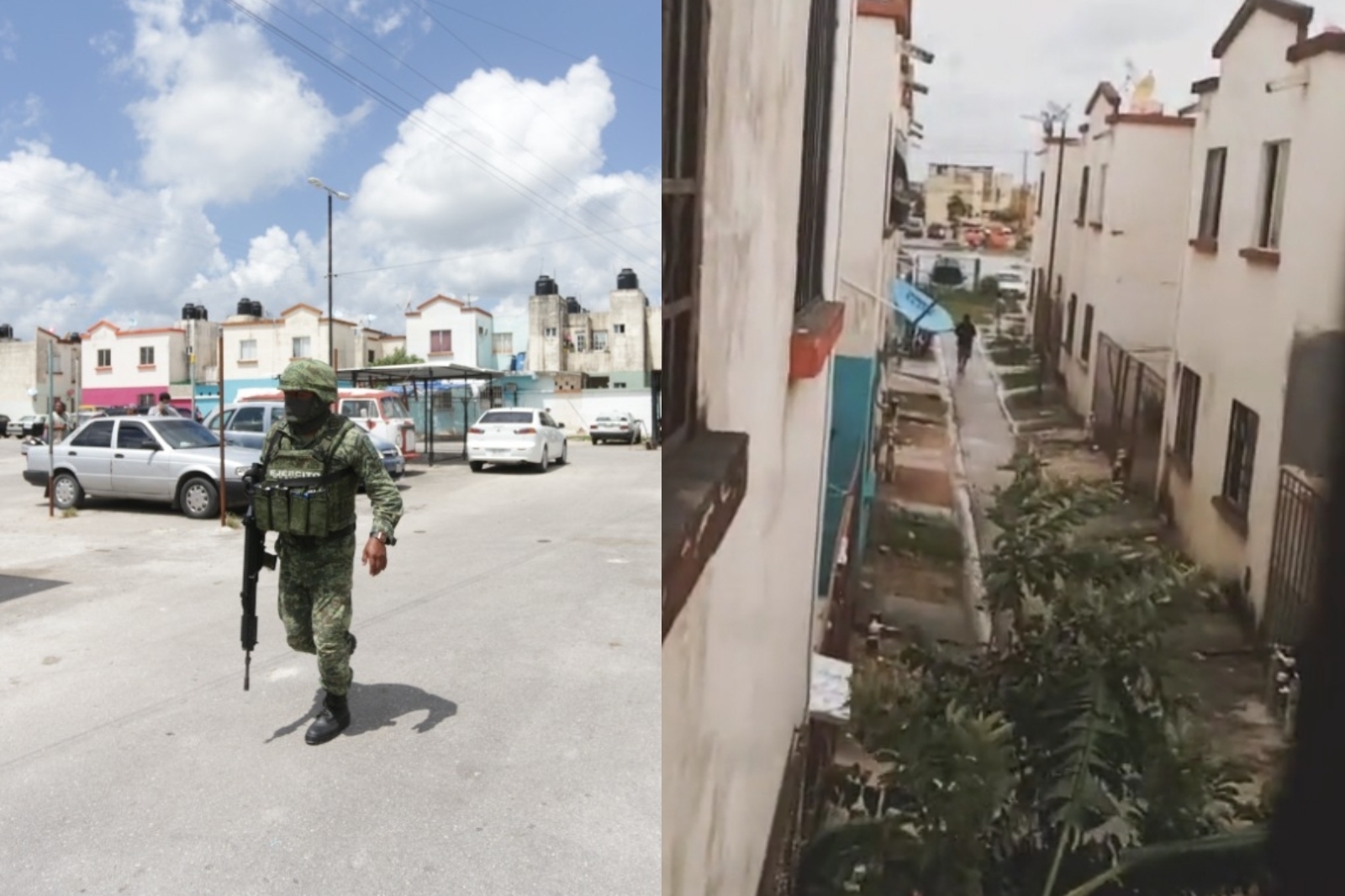 En la grabación, hecha con un celular, se ve cuando vecinos de Villas Otoch Paraíso corren para escapar de la balacera en el sitio