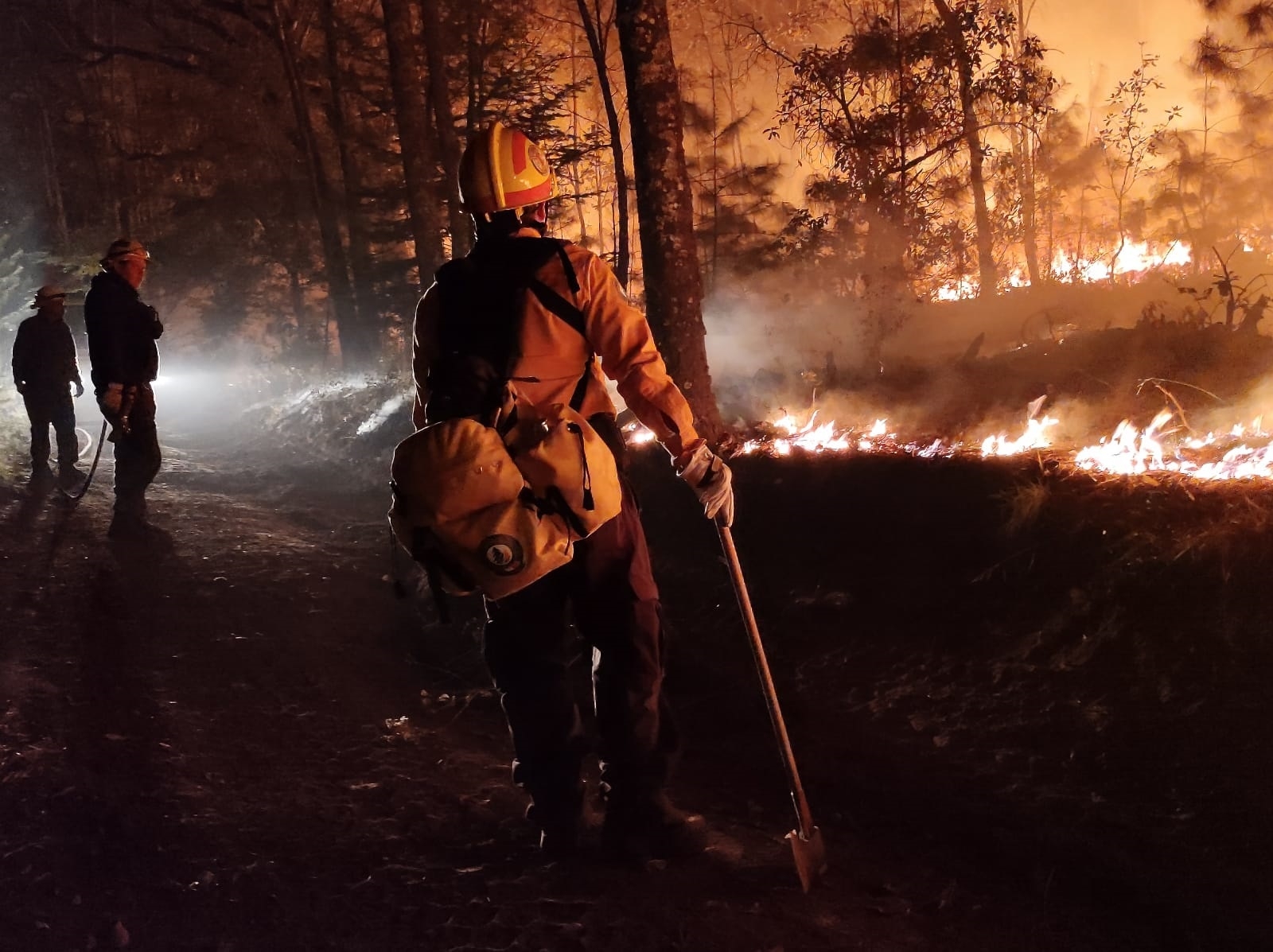 Las brigadas de combate tienen que enfrentarse al difícil acceso que representan algunas de las áreas que son devoradas por el fuego