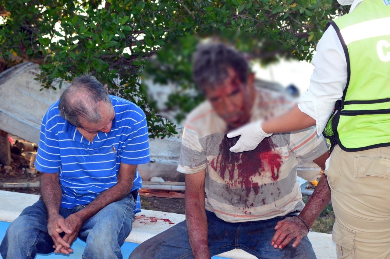 El hombre de aproximadamente 70 años presentó una lesión sangrante en la cabeza