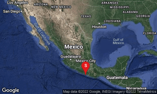 El epicentro fue a 33 km al Sureste de San Marcos, Guerrero. Foto: SSN