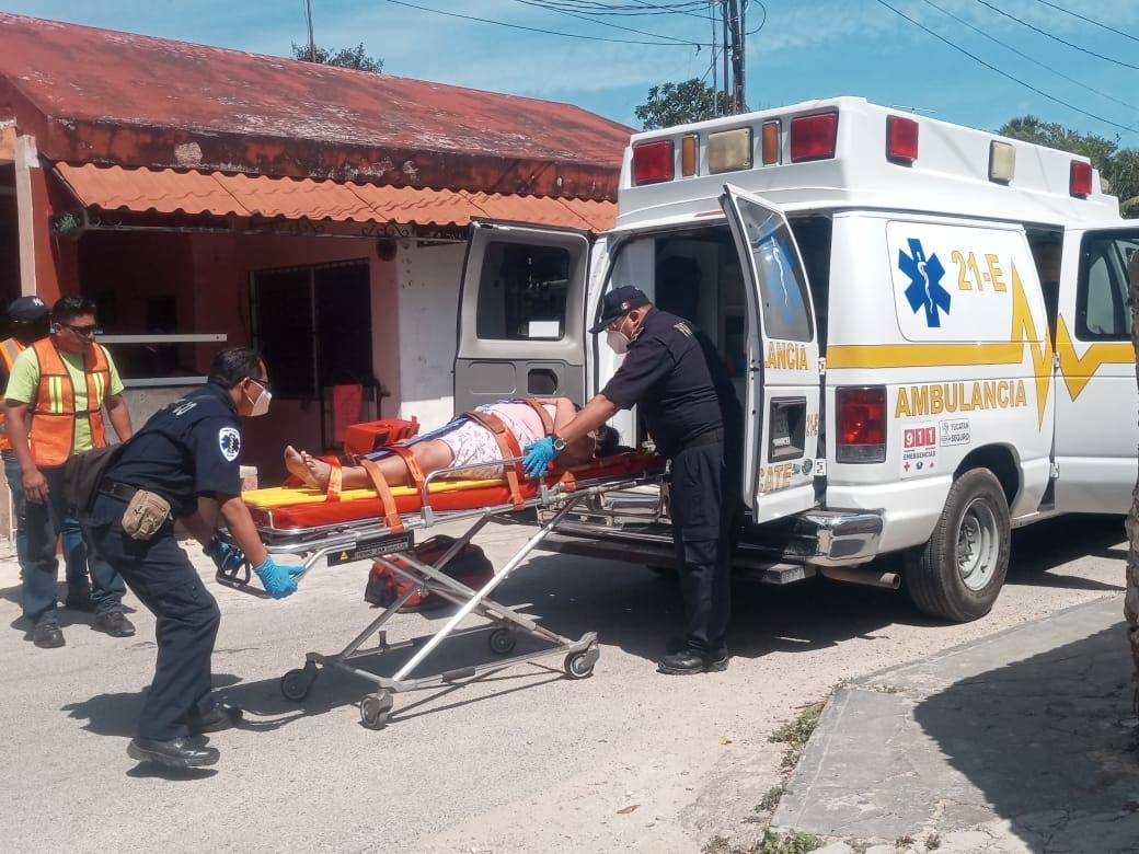 La mujer fue trasladada al hospital de Motul La mujer fue trasladada al hospital de Motul