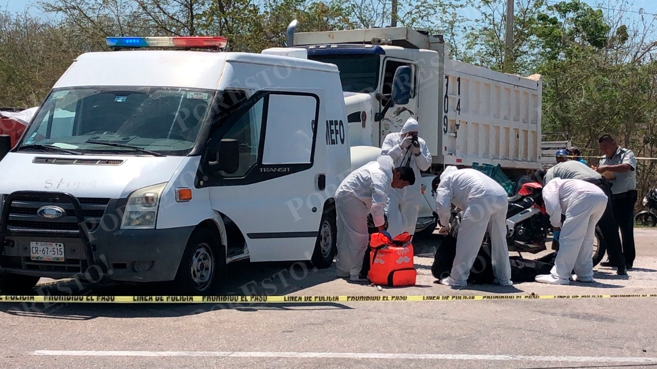 Mandadito de Campeche hace su última entrega; muere tras chocar contra un volquete