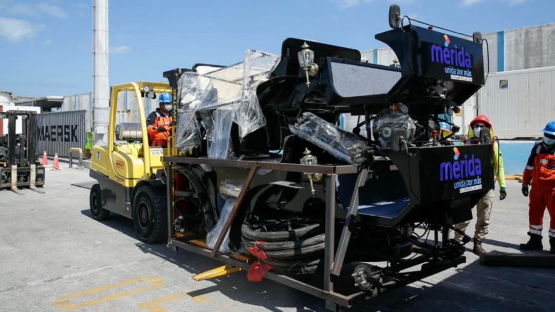 Las calesas llegaron a través de un embarque al puerto de Progreso el día de ayer martes