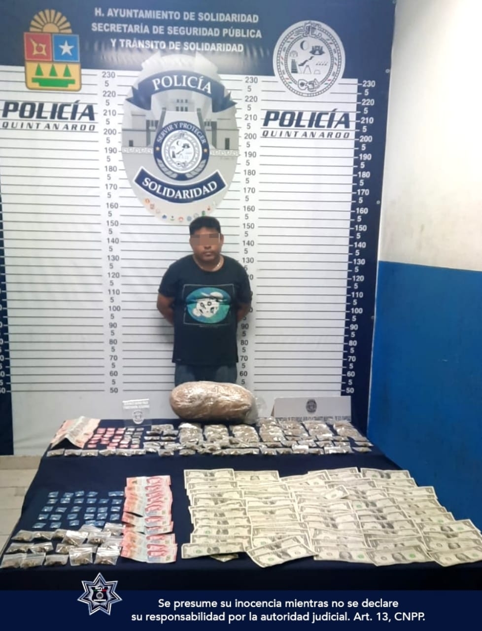 El sujeto tenía bastante droga en su poder en Playa del Carmen El sujeto tenía bastante droga en su poder en Playa del Carmen