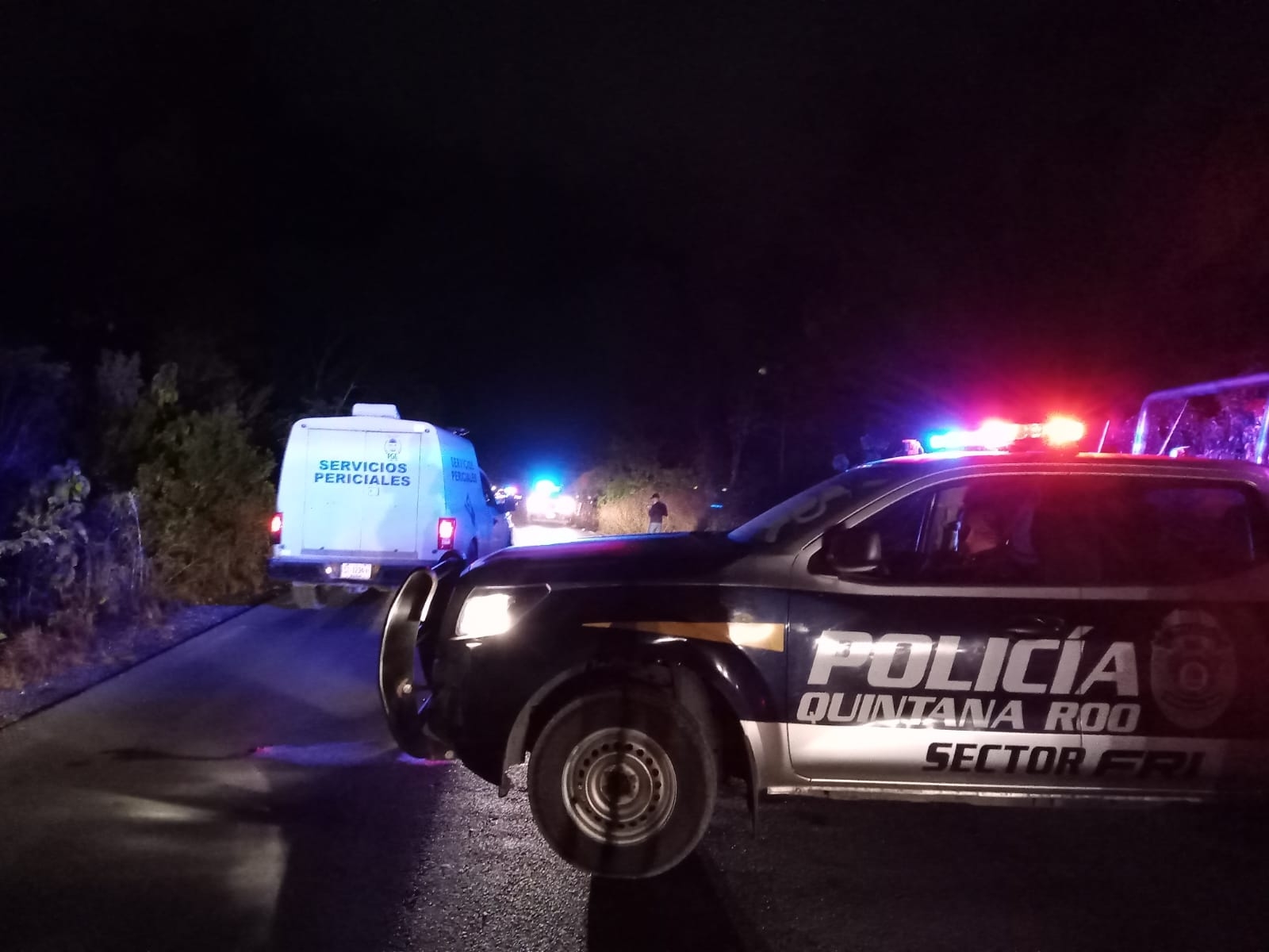 La calle fue cerrada por la Policía Quintana Roo